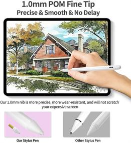 img 3 attached to 🖊️ Stylus Pen 2nd Gen: 1.0mm Fine Tip for Apple iPad 2018-2021 - Palm Rejection, Magnetic, High Precision | iPad 6/7/8/9, Air 3/4, Mini 5/6, Pro 11 1/2/3, Pro 12.9 3/4/5 (White)