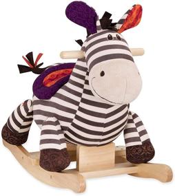 img 1 attached to 🦓 B. Toys by Battat Kazoo: The Ultimate Plush Ride-On Zebra Rocking Horse for Toddlers and Babies 18m+ - B. Rocking Zebra