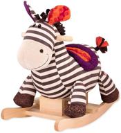 🦓 b. toys by battat kazoo: the ultimate plush ride-on zebra rocking horse for toddlers and babies 18m+ - b. rocking zebra logo