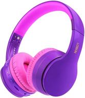 🎧 lobkin dark purple bluetooth over ear headphones with microphone, foldable wireless/wired headphone, tf card mp3 & fm radio, for iphone, samsung, ipad, pc logo
