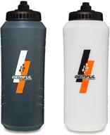 💧 squeeze water bottles sports 32 ounces bpa free (pack of 2, blue and white) logo