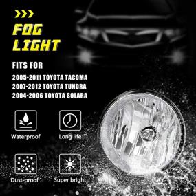 img 2 attached to Профессиональные противотуманные фары для Toyota Solara, Tundra и Tacoma - в комплекте универсальный проводной адаптер и выключатель, галогеновые лампы H10 12V 42W, прозрачные линзованные противотуманные фары: 2004-2006 Solara, 2007-2012 Tundra, 2005-2011 Tacoma.