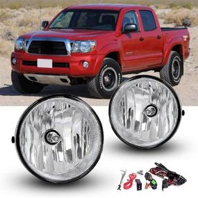img 4 attached to Профессиональные противотуманные фары для Toyota Solara, Tundra и Tacoma - в комплекте универсальный проводной адаптер и выключатель, галогеновые лампы H10 12V 42W, прозрачные линзованные противотуманные фары: 2004-2006 Solara, 2007-2012 Tundra, 2005-2011 Tacoma.