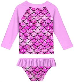 img 3 attached to 👙 UNIFACO Toddler Girls Swimsuit Rashguard Set: Cute Tankini with UPF 50+ Sun Protection for Beach Fun [2-8T]