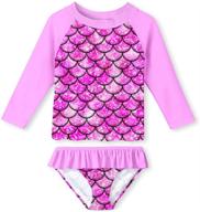 👙 unifaco toddler girls swimsuit rashguard set: cute tankini with upf 50+ sun protection for beach fun [2-8t] logo