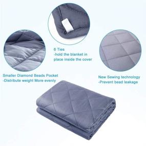 img 1 attached to 🛏️ Hypnoser Weighted Blanket Adult Queen Size (15 lbs 60"x80"), Diamond Heavy Blanket with Glass Beads for Deep Sleep and Stress Relief