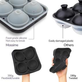 img 3 attached to 🥃 2.5 Inch Round Whiskey Ice Sphere Maker – Large Sphere Ice Tray Mold, Flexible & Reusable Silicone Ice Ball Tray Easy Release, Ideal for Chilling Wine, Cocktails, Beverages, Juices, Soups & Baby Food (Black-Gray)