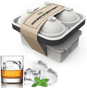 img 4 attached to 🥃 2.5 Inch Round Whiskey Ice Sphere Maker – Large Sphere Ice Tray Mold, Flexible & Reusable Silicone Ice Ball Tray Easy Release, Ideal for Chilling Wine, Cocktails, Beverages, Juices, Soups & Baby Food (Black-Gray)