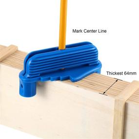 img 2 attached to Ultimate Woodworking Marking Tool: Center Scriber Line Scriber with Offset Marking for Precision Woodwork - Fits Standard Pencils - Blue (1)