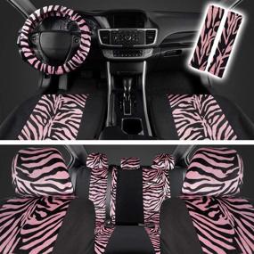 img 4 attached to CarXS Velvet Animal Pattern Car Seat Covers