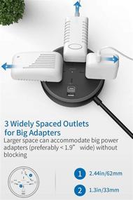 img 2 attached to 🔌 NTONPOWER USB C Power Strip with Power Delivery (18W), UL Listed, 10 FT Extension Cord, Flat Plug, Wall Mountable, Compact Size for Home Office Dorm, 3 Widely Spaced Outlets 2 USB, Black