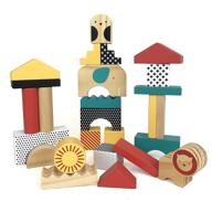 petit collage wooden animal blocks logo