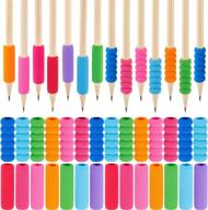 🖋️ enhance writing comfort with 150 foam pencil grips for kids: soft pen gripper writing aid in random colors & mixed shapes логотип