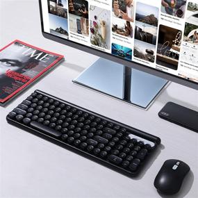 img 2 attached to 🖥️ SurnQiee Slim Ergonomic Wireless Keyboard and Mouse Combo with Round Keys - 2.4G Quiet, for Windows, Laptop, PC, Notebook (Black)