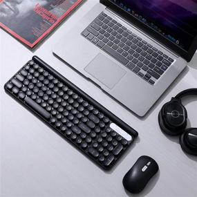 img 3 attached to 🖥️ SurnQiee Slim Ergonomic Wireless Keyboard and Mouse Combo with Round Keys - 2.4G Quiet, for Windows, Laptop, PC, Notebook (Black)