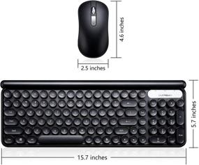 img 1 attached to 🖥️ SurnQiee Slim Ergonomic Wireless Keyboard and Mouse Combo with Round Keys - 2.4G Quiet, for Windows, Laptop, PC, Notebook (Black)