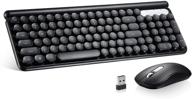 🖥️ surnqiee slim ergonomic wireless keyboard and mouse combo with round keys - 2.4g quiet, for windows, laptop, pc, notebook (black) logo