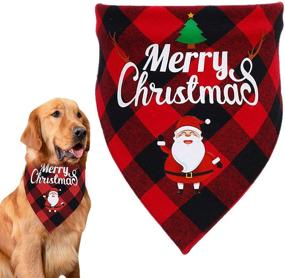 img 4 attached to Christmas Bandanas Triangle Accessories Decoration Dogs