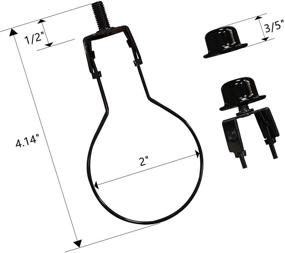 img 2 attached to 🔌 Black Lamp Shade Harp Holder Adapter Kit - Includes Finials and Lampshade Levelers to Secure Lamp Shade Hardware with Spring Clip for Light Bulb - 2 Pack