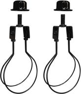 🔌 black lamp shade harp holder adapter kit - includes finials and lampshade levelers to secure lamp shade hardware with spring clip for light bulb - 2 pack logo