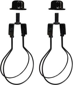 img 4 attached to 🔌 Black Lamp Shade Harp Holder Adapter Kit - Includes Finials and Lampshade Levelers to Secure Lamp Shade Hardware with Spring Clip for Light Bulb - 2 Pack