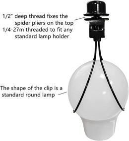 img 3 attached to 🔌 Black Lamp Shade Harp Holder Adapter Kit - Includes Finials and Lampshade Levelers to Secure Lamp Shade Hardware with Spring Clip for Light Bulb - 2 Pack