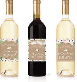 img 1 attached to 🌸 Kraft Floral Bridesmaid Proposal Stickers and Wine Bottle Labels - Bridal Party Favors, Maid of Honor Gift Ideas, Asking Bridesmaids to Be in Wedding, Must-Have for Wedding Day