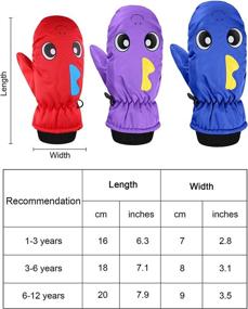 img 2 attached to ❄️ Kids Winter Snow Mittens - Waterproof & Warm Ski Gloves | Unisex Gloves for Cold Weather Children, Ages 3-5 Years Old