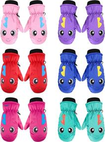 img 4 attached to ❄️ Kids Winter Snow Mittens - Waterproof & Warm Ski Gloves | Unisex Gloves for Cold Weather Children, Ages 3-5 Years Old