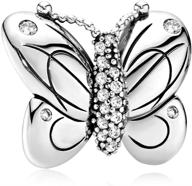 🦋 annmors sterling silver decorative butterfly charm for women and girls - gifts for beaded bracelets & necklaces (t202) logo