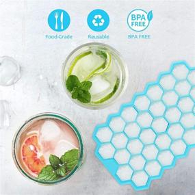 img 1 attached to 🧊 TeaRoo Ice Cube Trays - 2 Pack Silicone Molds with Lids | Easy-Release, Flexible & BPA Free | Stackable and Safe 74-Ice Trays | Ideal for Whiskey Cocktails