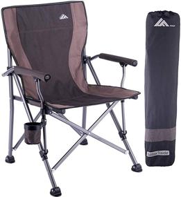 img 4 attached to 🪑 Folding Camping Chair: Ultimate Portable Camp Chair for Adults, Supports 300 lbs, Heavy Duty & Oversized, Equipped with Cup-Holder, Lightweight Lawn Chair for Outdoor Adventures - Perfect for Travel, Picnic, Hiking, & More with Straight Back