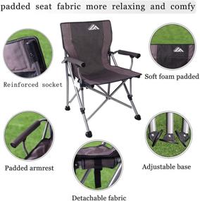 img 3 attached to 🪑 Folding Camping Chair: Ultimate Portable Camp Chair for Adults, Supports 300 lbs, Heavy Duty & Oversized, Equipped with Cup-Holder, Lightweight Lawn Chair for Outdoor Adventures - Perfect for Travel, Picnic, Hiking, & More with Straight Back