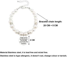 img 3 attached to 💐 Bobauna Flower Girl Pearl Bead Chain Bracelet - Ideal Wedding Gift for Flower Girl