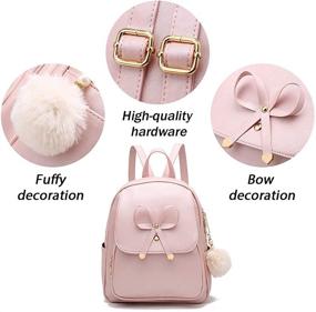 img 3 attached to Bowknot Leather Backpack Fashion Daypacks Women's Handbags & Wallets for Fashion Backpacks