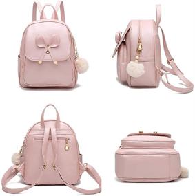 img 1 attached to Bowknot Leather Backpack Fashion Daypacks Women's Handbags & Wallets for Fashion Backpacks
