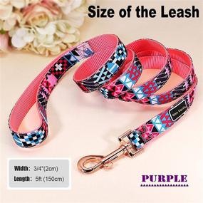 img 2 attached to 🌸 Customizable Leash and Collar Set for Female Dogs - Floral Pattern with Detachable Flower, Personalized with Gold Buckle - Suitable for Small, Medium, and Large Breeds