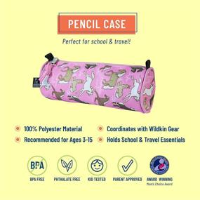 img 3 attached to 🐴 Wildkin Kids Zippered Pencil Case - Ideal for School Supplies & Travel Essentials, Durable 600-Denier Polyester Pencil Cases - 8 x 3 x 3 Inches, BPA-free (Horses in Pink)