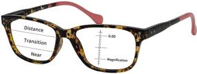 img 4 attached to 👓 OCCI CHIARI Progressive Multifocus Rectangle Reading Glasses: Women's Anti Blue Light Reader with Spring Hinges