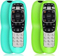 📺 directv rc73 remote control protective case - 2 pack silicone cover sleeve, shockproof replacement skin compatible with rc70, rc70h, rc71, rc71h, rc72, rc73b - turquoise/green logo