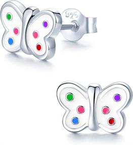 img 4 attached to 👧 Hypoallergenic Kids Stud Earrings - 925 Sterling Silver Gifts for Little Girls (Nickel-Free) by GEMSUGR