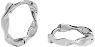 🔷 geometric mobius strip sleeper hoop earrings for women teen girls - minimalist s925 sterling silver cartilage huggie hoops fashionable hypoallergenic jewelry gifts logo