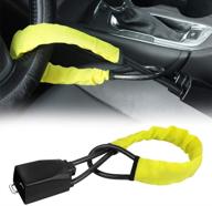 enhanced protection: steering wheel & seat belt lock combo with handbag security | yellow | fits most cars & suvs | 2 keys included logo