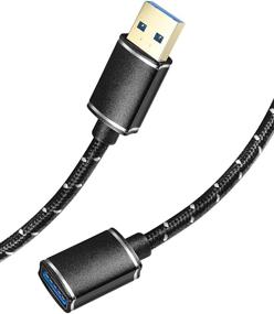 img 2 attached to 💻 Кабель-удлинитель USB 3.0 - USB кабель-удлинитель EZColoris 3FT A-папа ко A-мама для флеш-накопителя USB, карт считывателя, жесткого диска, клавиатуры, мыши, принтера, камеры и др. (черный)