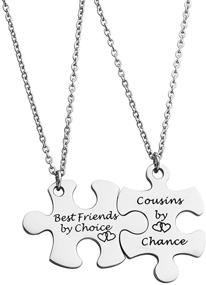 img 3 attached to 👯 JINGMARUO BFF Necklace Set for 2: Best Friends Like Us Stay Close at Heart, Bestie Gift Set, Sister Necklace, Long Distance Friendship Gift