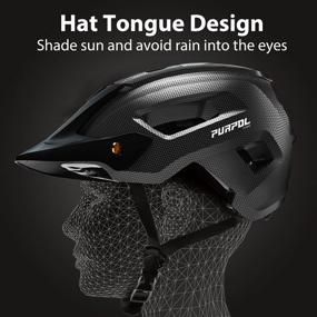 img 1 attached to 🚴 Purpol Adult Cycling Bike Helmet with Light: Ultimate Protection for Men and Women - Mountain Road Bicycle Helmet with Extra Pads & Detachable Visor (Ponytail Compatible)