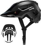 🚴 purpol adult cycling bike helmet with light: ultimate protection for men and women - mountain road bicycle helmet with extra pads & detachable visor (ponytail compatible) logo