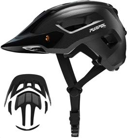 img 4 attached to 🚴 Purpol Adult Cycling Bike Helmet with Light: Ultimate Protection for Men and Women - Mountain Road Bicycle Helmet with Extra Pads & Detachable Visor (Ponytail Compatible)