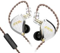 🎧 cca c12 6 drivers hybrid in-ear headphones with 5ba+1dd, stereo bass hifi, cca iem earphones musician headset, 0.75mm 2pin earphones cable (gold, with mic) logo