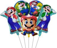 🎈 5-piece super mario brothers theme party aluminum foil balloons for kids' birthday party decoration supplies logo